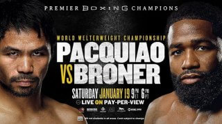Manny Pacquiao vs Adrien Broner 1/19/19