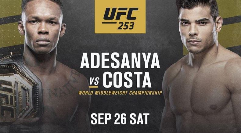 Watch UFC 253: Adesanya vs. Costa 9/26/2020 PPV Full Show Online Free