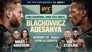 Watch UFC 259: Blachowicz vs. Adesanya PPV 3/6/21 Full Show Online